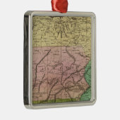 Olney Map Midden-Staten Metalen Ornament (Rechts)