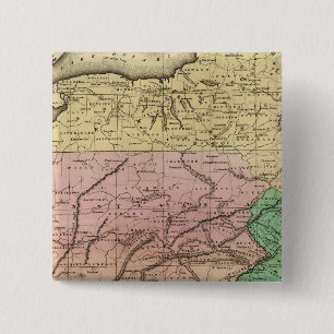 Olney Map Midden-Staten Vierkante Button 5,1 Cm