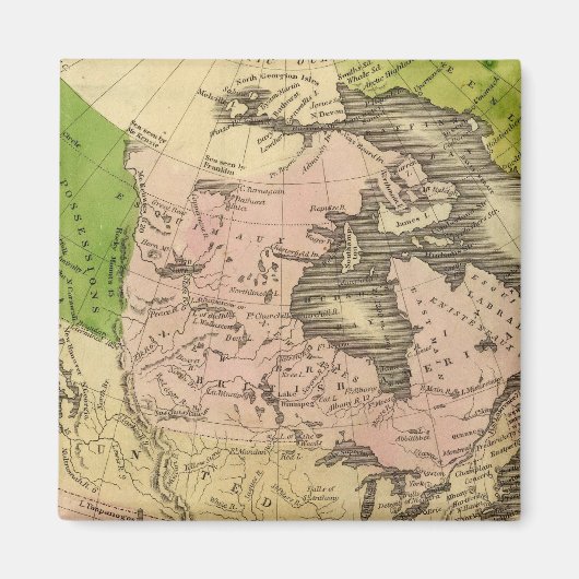 Olney Map Noord-Amerika Magneet (Voorkant)