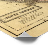 Olney Map Noord-Amerika Poster (Hoek)