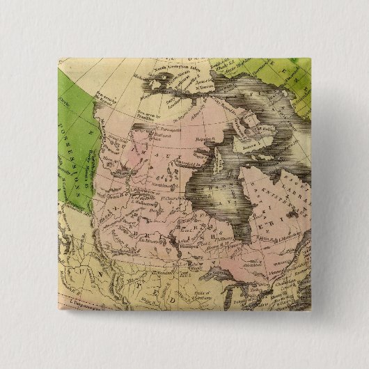 Olney Map Noord-Amerika Vierkante Button 5,1 Cm (Voorkant)
