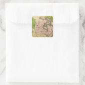 Olney Map Noord-Amerika Vierkante Sticker (Tas)