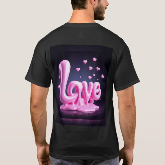 olografisch 3D iriserend hart T-shirt (Achterkant)