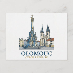 Olomouc Tsjechië Minimalistische Reisansichtkaart Briefkaart