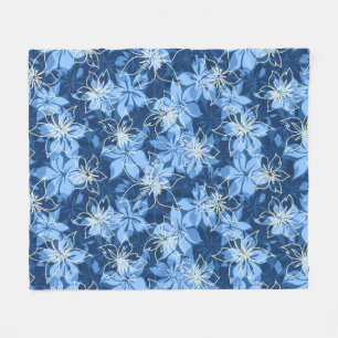 Olowalu Hibiscus Hawaiian Camo Aloha Shirt Print Fleece Deken