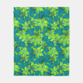 Olowalu Hibiscus Hawaiian Camo Aloha Shirt Print Fleece Deken (Voorkant)