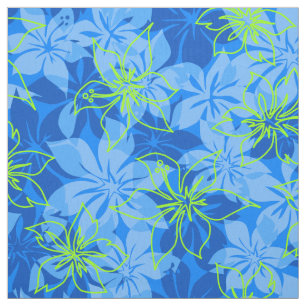Olowalu Hibiscus Hawaiian Camo Aloha Shirt Print Stof