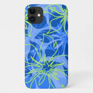 Olowalu Hibiscus Hawaiian Camo Blue Case-Mate iPhone Case