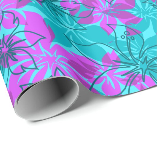 Olowalu Hibiscus Hawaiian Camo Cadeaupapier (Rol Hoek)