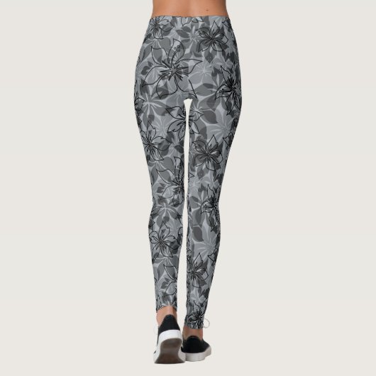 Olowalu Hibiscus Hawaiian Camo Floral Leggings (Achterkant)