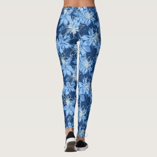 Olowalu Hibiscus Hawaiian Camo Floral Leggings (Achterkant)