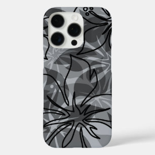 Olowalu Hibiscus Hawaiian Camo Gray iPhone 16 Pro Hoesje