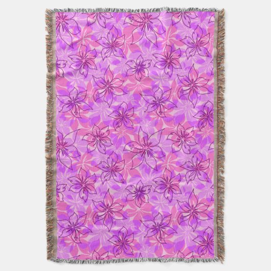Olowalu Hibiscus Hawaiian Camo Throw Blankets Deken (Voorkant Verticaal)