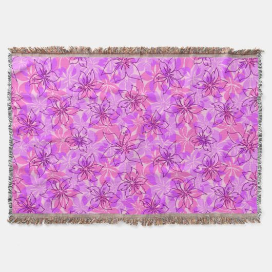 Olowalu Hibiscus Hawaiian Camo Throw Blankets Deken (Voorkant)