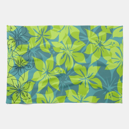 Olowalu Hibiscus Hawaiian Kitchen Towel Theedoek (Horizontaal)