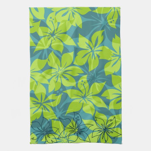 Olowalu Hibiscus Hawaiian Kitchen Towel Theedoek (Verticaal)