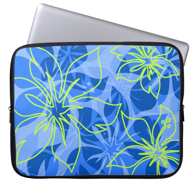 Olowalu Hibiscus Hawaiian Neopree Wetsuit Laptop Sleeve (Voorkant)