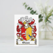 Olsen Family Crest Briefkaart (Staand voorkant)