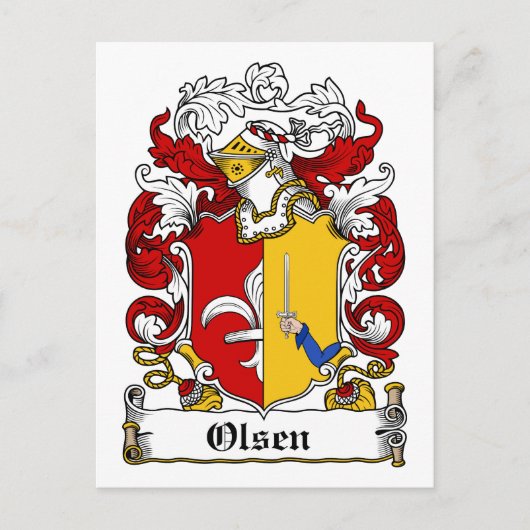 Olsen Family Crest Briefkaart (Voorkant)
