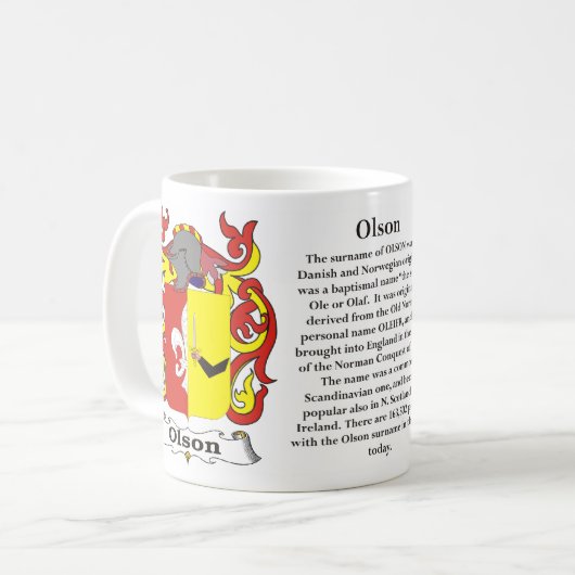 Olson Family Coat of Arms Mok (Voorkant links)