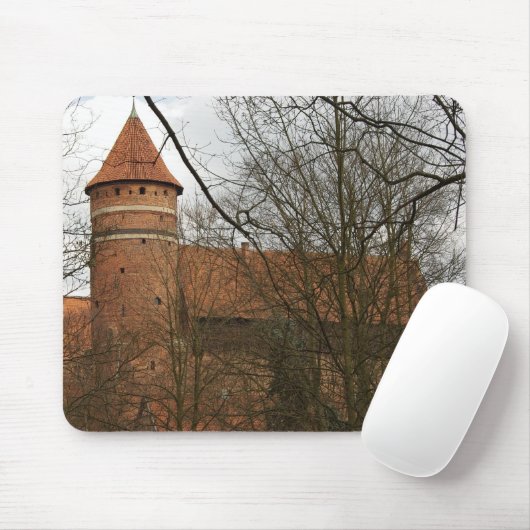 Olsztyn middeleeuws gotisch kasteel - mousepad muismat (Met muis)