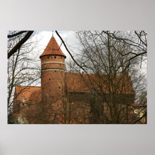 Olsztyn middeleeuws gotisch kasteel poster