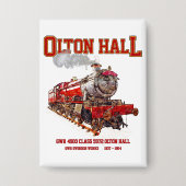 Olton Hall antieke stoomtrein Engelse locomotief Button (Voorkant)