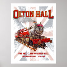 Olton Hall antieke stoomtrein Engelse locomotief 