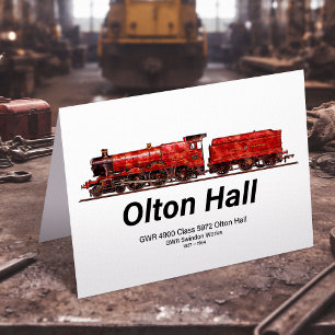 Olton Hall stoomtrein Engels Locomotief Bedankkaart