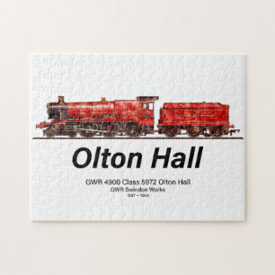 Olton Hall stoomtrein Engels Locomotief Legpuzzel