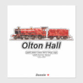 Olton Hall stoomtrein Engels Locomotief Sticker (Vel)