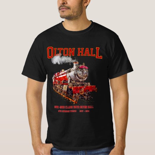 Olton Hall  stoomtrein Engels Locomotief T-shirt (Voorkant)