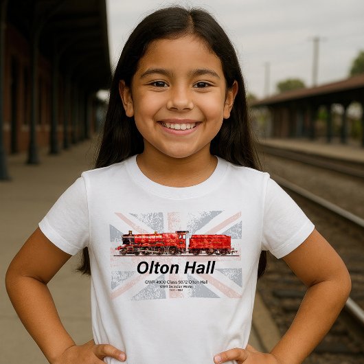 Olton Hall stoomtrein Engels Locomotief T-shirt
