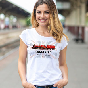 Olton Hall stoomtrein Engels Locomotief T-shirt