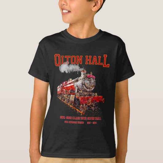 Olton Hall  stoomtrein Engels Locomotief T-shirt (Voorkant)