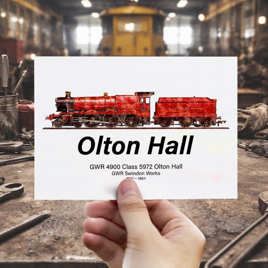 Olton Hall Stoomtrein Engelse Locomotief Briefkaart