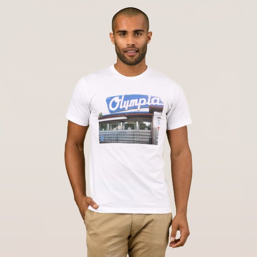 Olympia Diner Mannen Teeshirt T-shirt (Voorkant volledig)