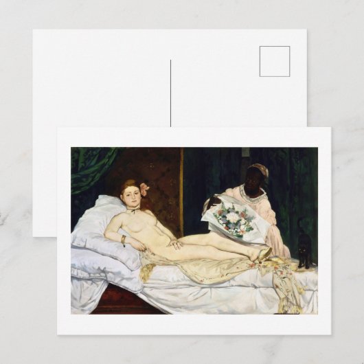 Olympia, Edouard Manet, 1863 Briefkaart (Voorkant / Achterkant)