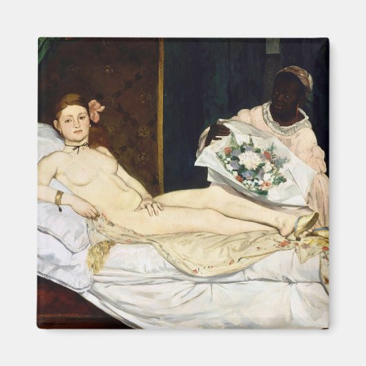 Olympia, Edouard Manet, 1863 Magneet (Voorkant)