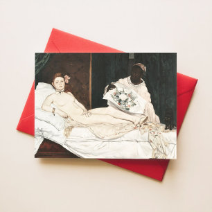 Olympia Edouard Manet Klassieke Franse schilderkun Briefkaart