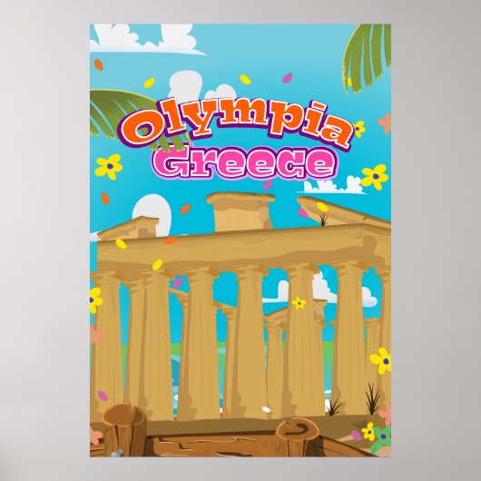Olympia Greece reisposter. Poster (Voorkant)