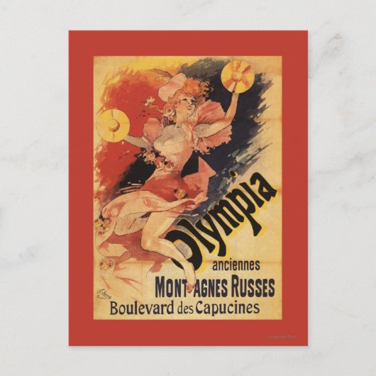 Olympia Nightclub Girl Crashing Cymbals Briefkaart (Voorkant)