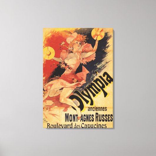 Olympia Nightclub Girl Crashing Cymbals Canvas Afdruk (Voorkant)