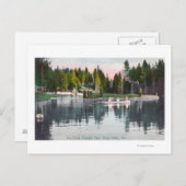 Olympia Park Uitzicht van de Pond, Rowboot Scene Briefkaart (Voorkant / Achterkant)