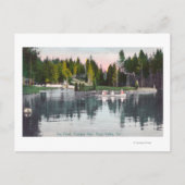 Olympia Park Uitzicht van de Pond, Rowboot Scene Briefkaart (Voorkant)