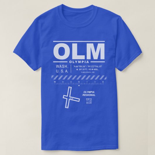 Olympia Regional Airport OLM T-shirt (Design voorkant)