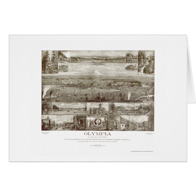 Olympia, WA Panoramic Map - 1903 (Voorkant Horizontaal)