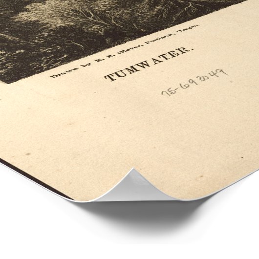 Olympia Washington 1870 Antiek Panorama Poster (Hoek)