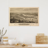 Olympia Washington 1870 Antiek Panorama Poster (Keuken)