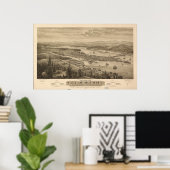Olympia Washington 1870 Antiek Panorama Poster (Thuiskantoor)